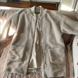 Eddie Bauer Cream Sherpa Jacket